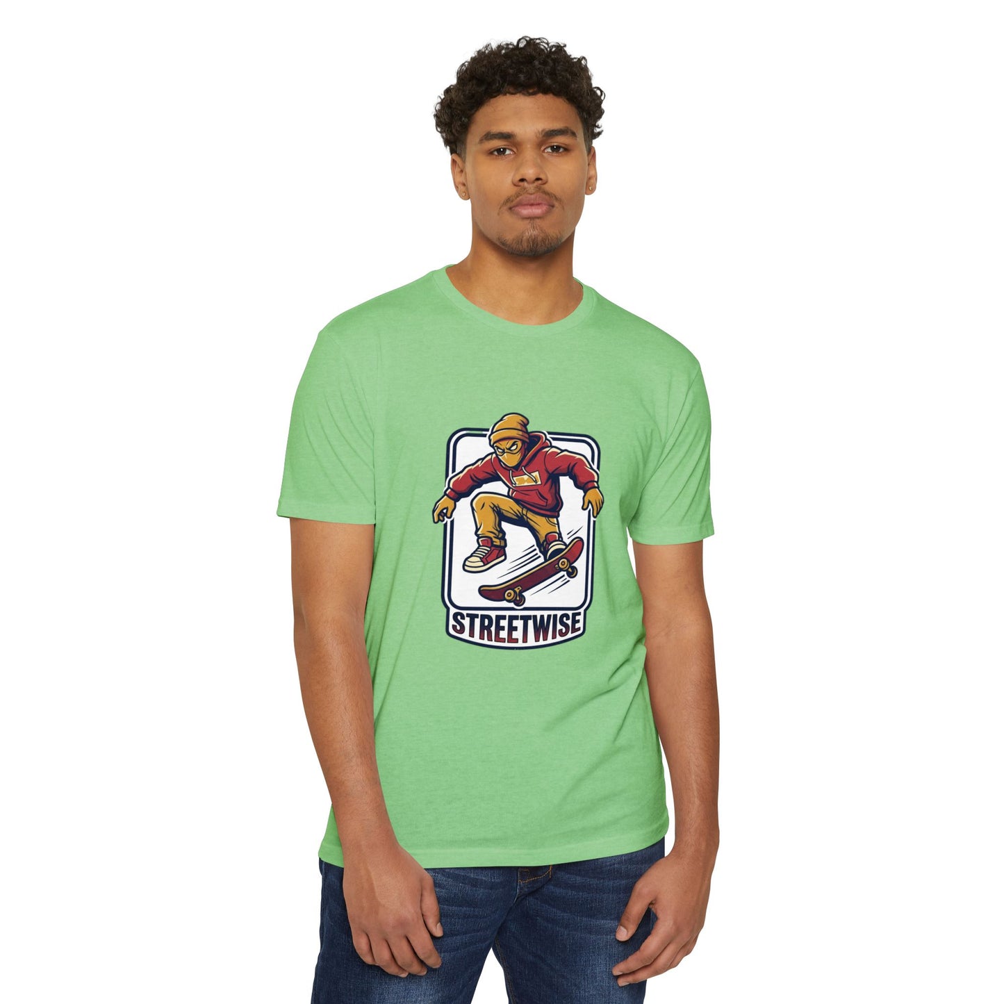 Retro Skateboarder Streetwise T‑Shirt — Vintage Skate Graphic Tee