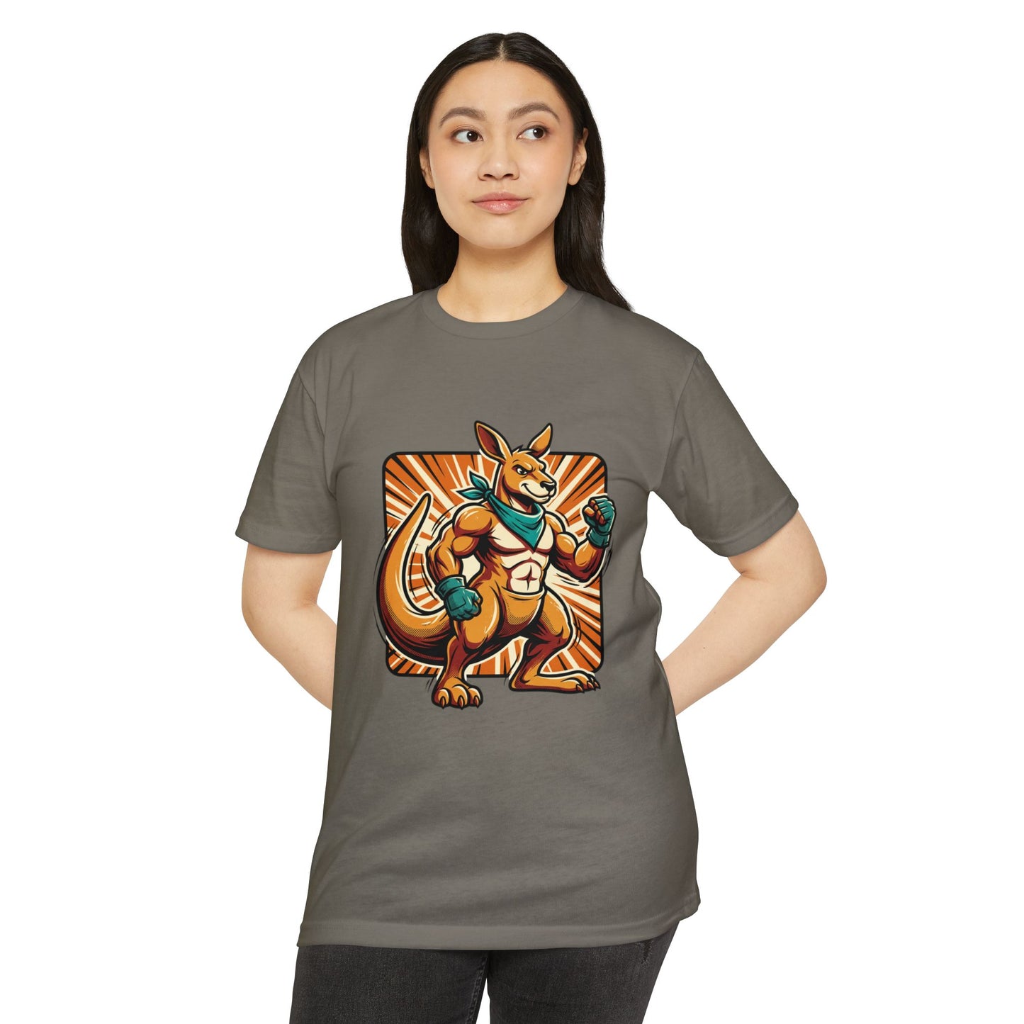Camiseta con gráfico de canguro boxeador – Camiseta retro con mascota de luchador