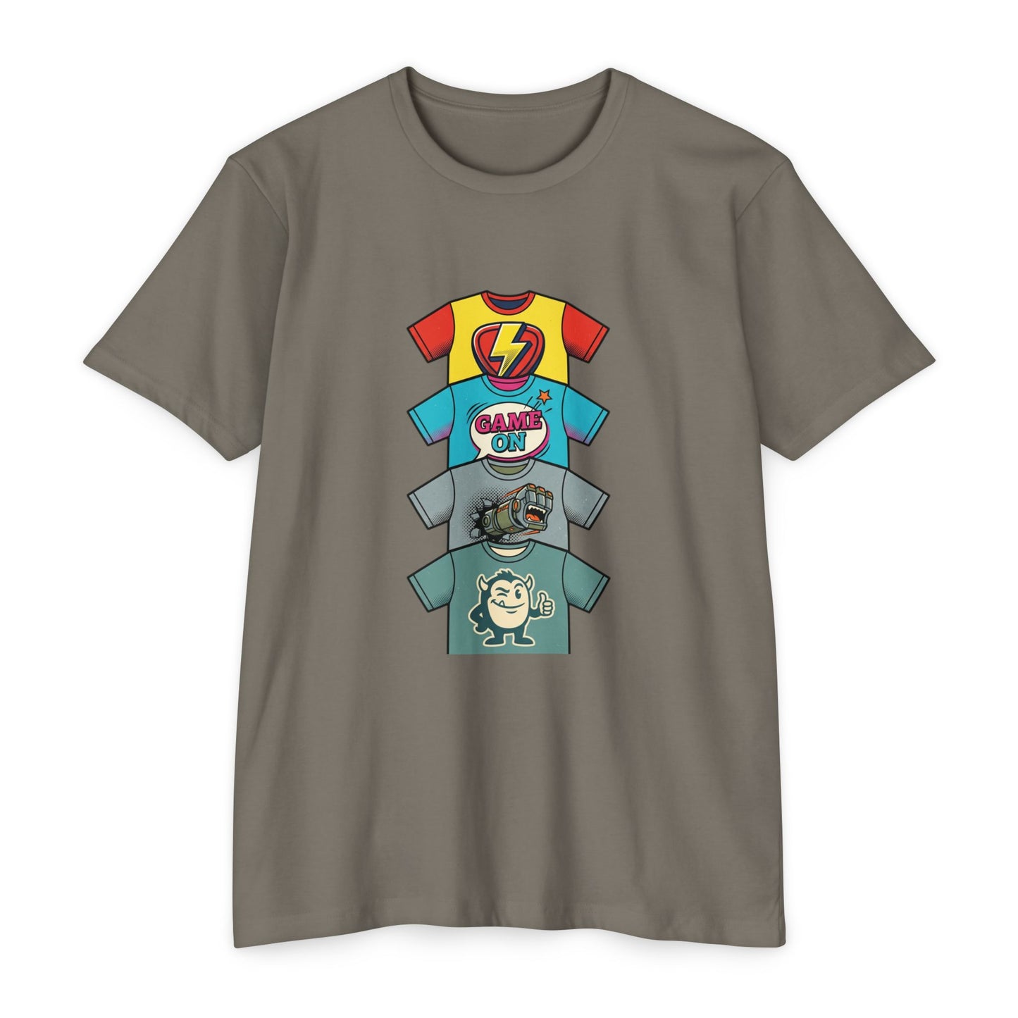 Playful Superhero Gamer Graphic T-Shirt