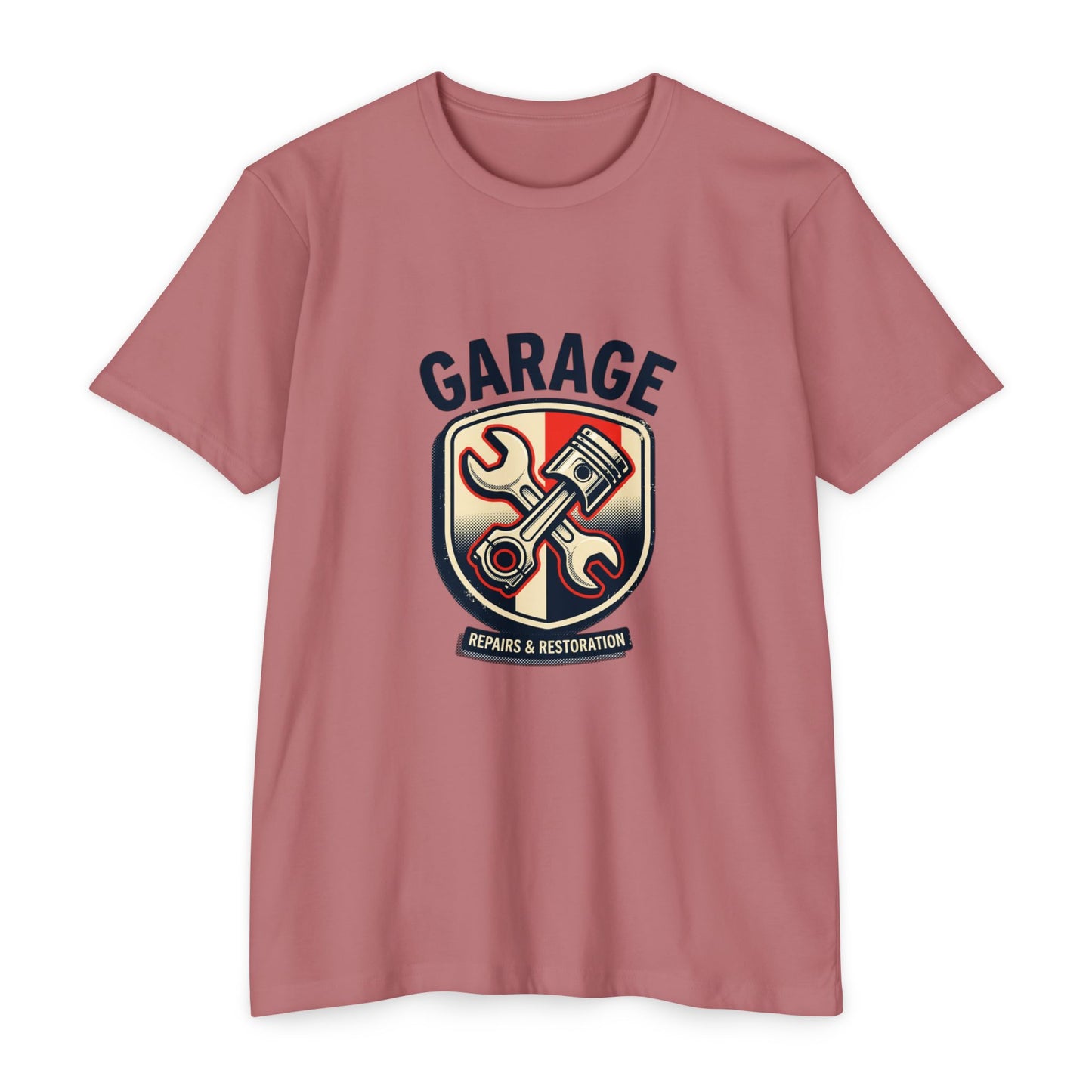 Garage Repairs & Restoration T-Shirt — Mechanic Tools Crest Tee
