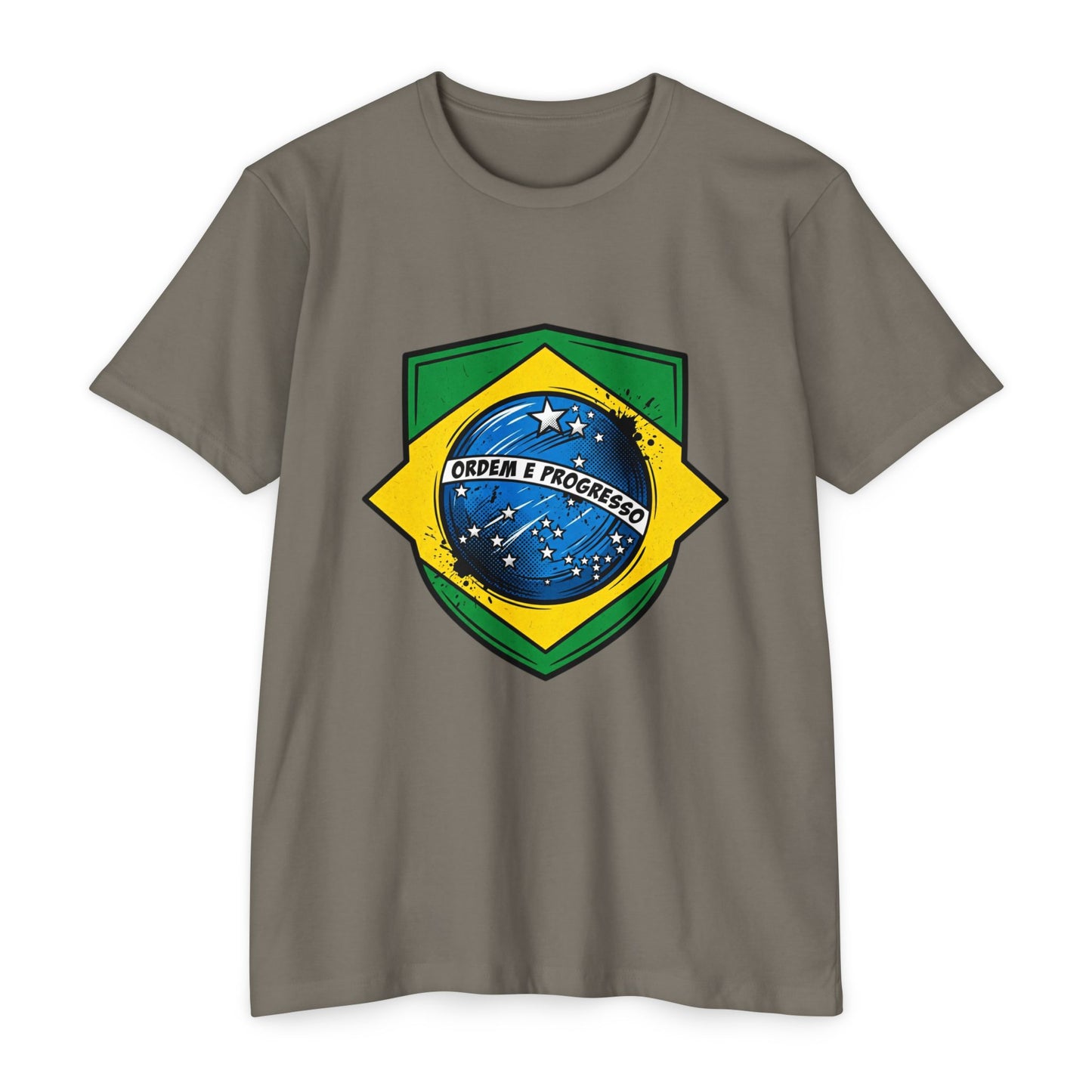 Brazil Flag Crest T-Shirt — Brazilian Soccer/Patriot Pride Tee