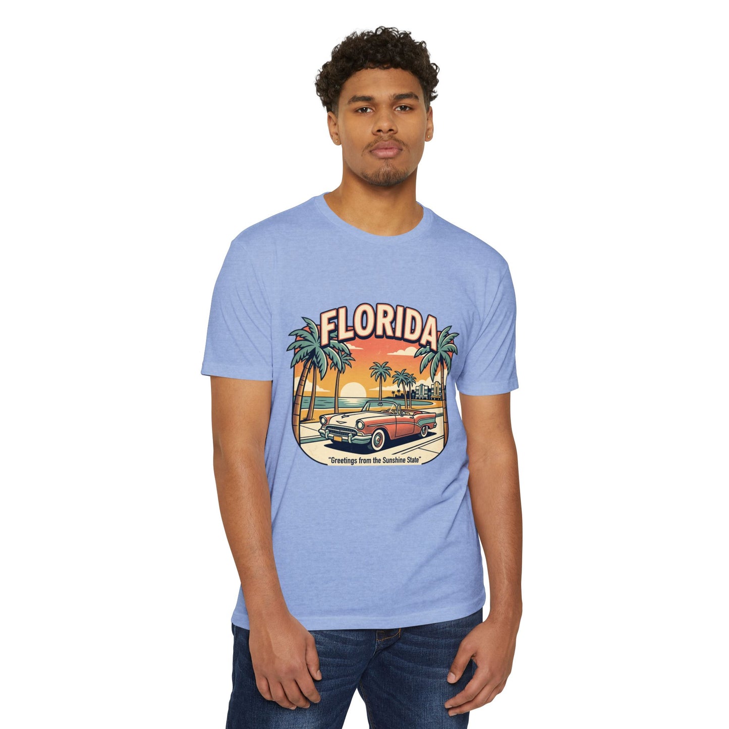 Florida Vintage Sunset T-Shirt — "Greetings from the Sunshine State"