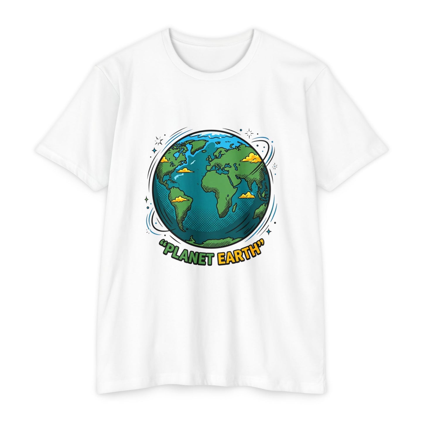 Retro Planet Earth Graphic T-Shirt — Vintage Earth Illustration Tee
