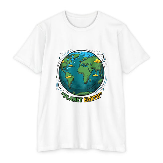 Retro Planet Earth Graphic T-Shirt — Vintage Earth Illustration Tee