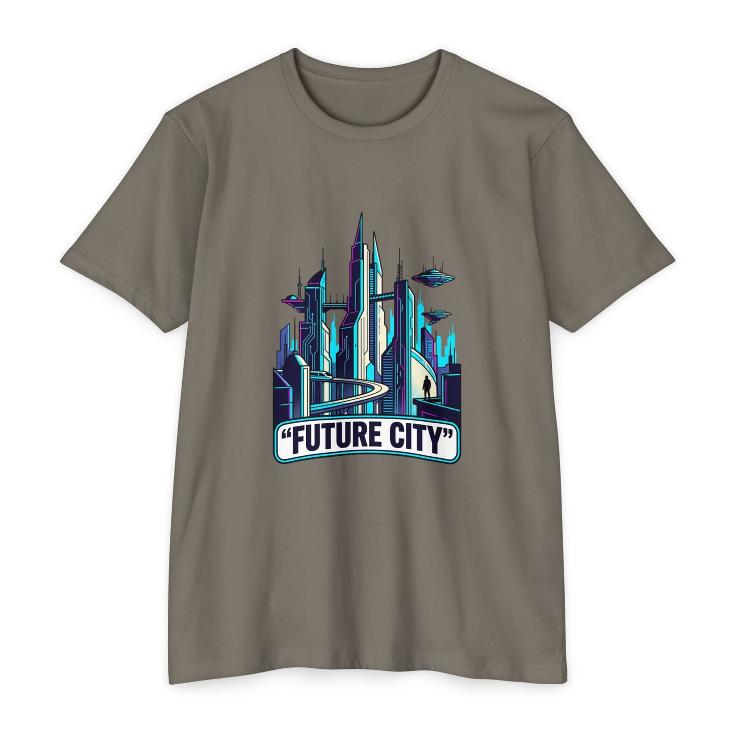 Future City Retro Futuristic Skyline T-Shirt