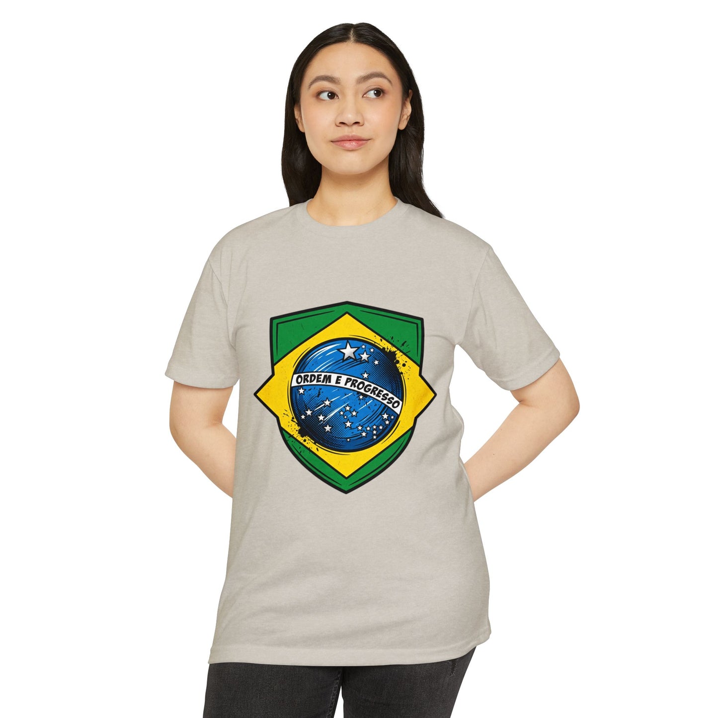 Brazil Flag Crest T-Shirt — Brazilian Soccer/Patriot Pride Tee