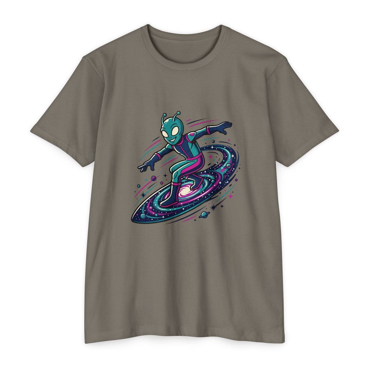 Alien Surfer Retro Space Skate T-Shirt