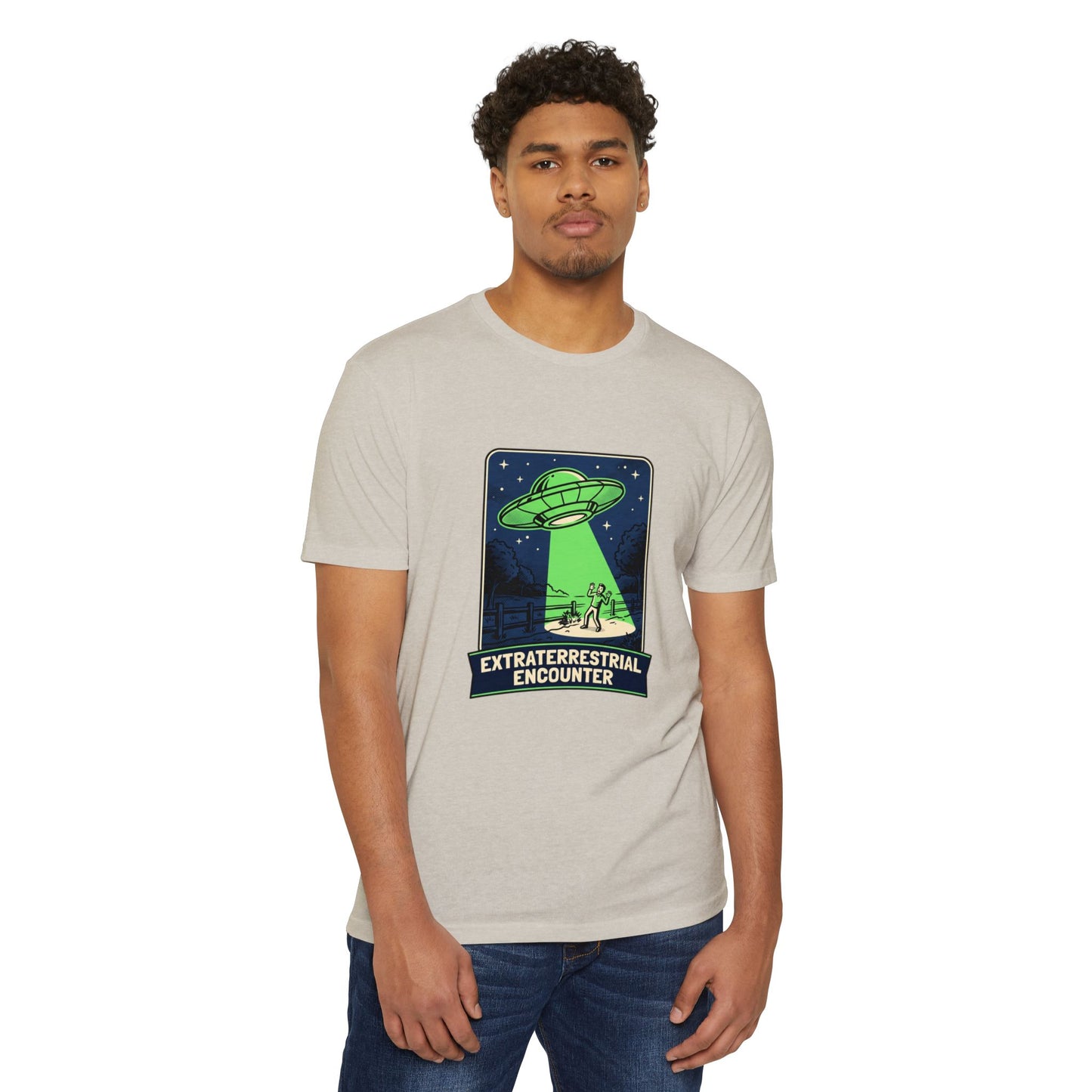 Alien Abduction T-Shirt — “Extraterrestrial Encounter” Vintage UFO Graphic