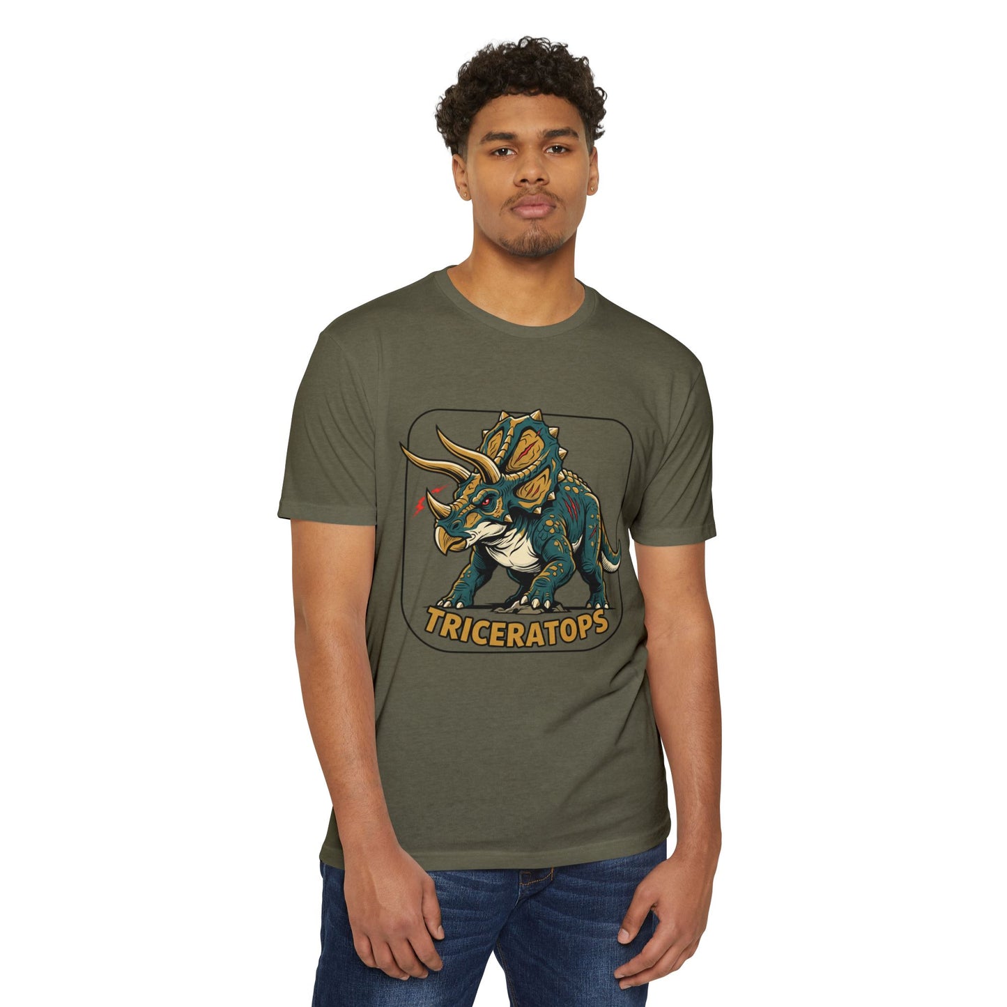 Triceratops Graphic T-Shirt — Retro Dinosaur Tee for Kids & Adults