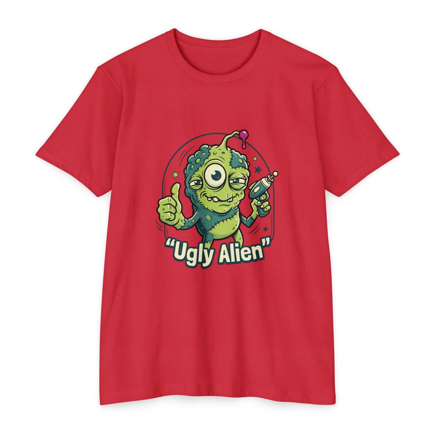 Ugly Alien Retro Cartoon Space Creature T-Shirt