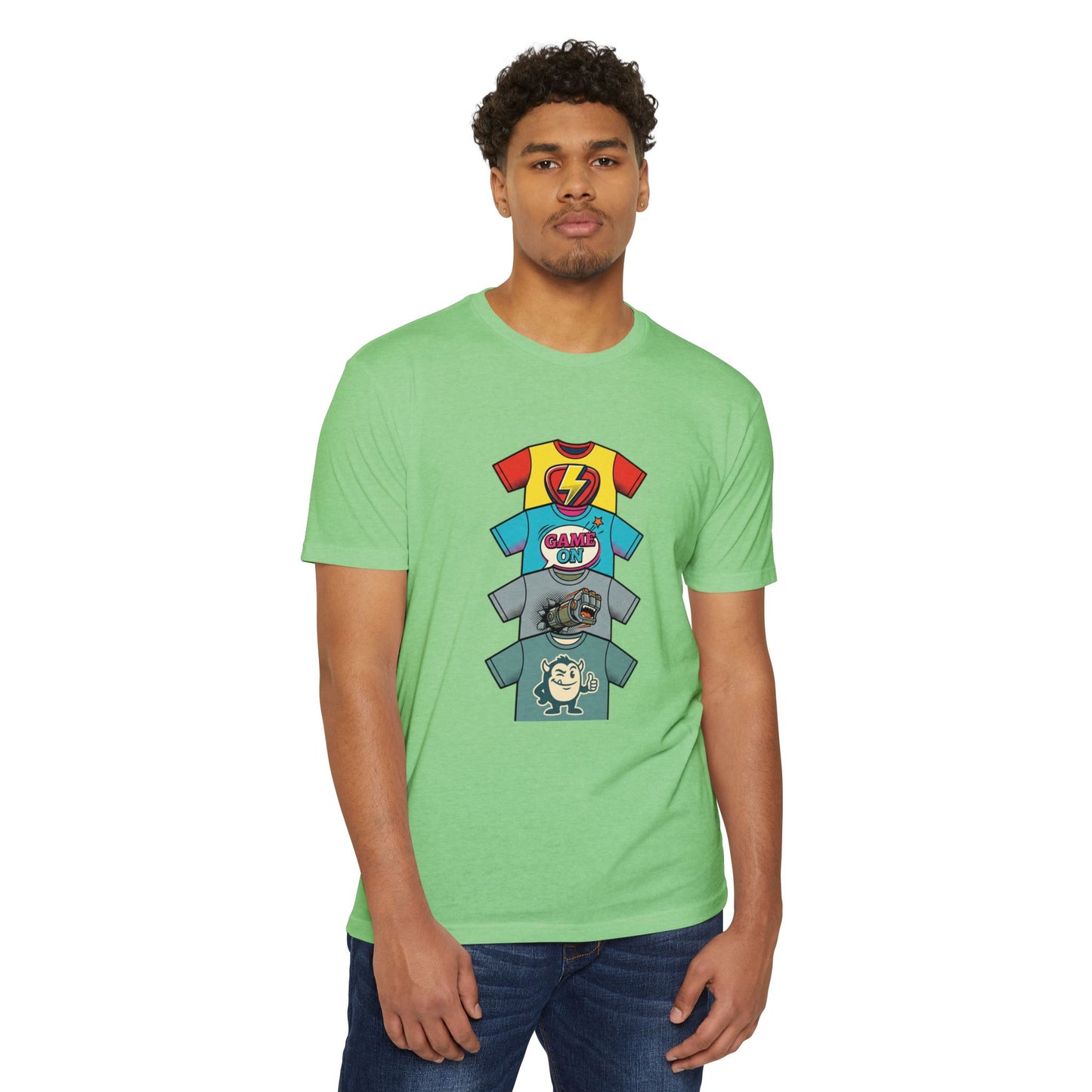 Playful Superhero Gamer Graphic T-Shirt