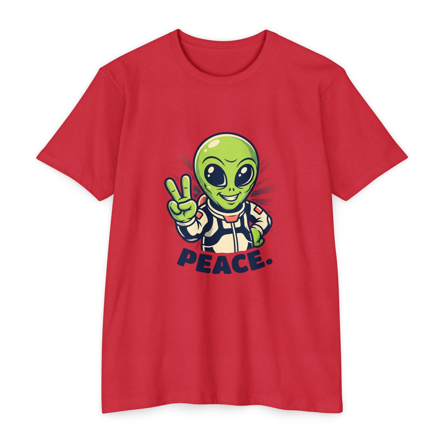 Alien Peace T-Shirt — Cute Green Astronaut Giving Peace Sign