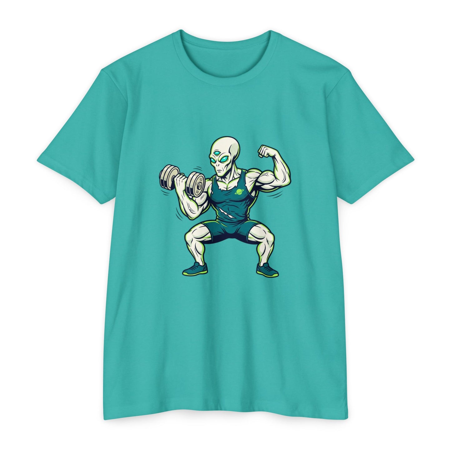 Alien Weightlifter Gym T-Shirt — Fitness Workout Tee