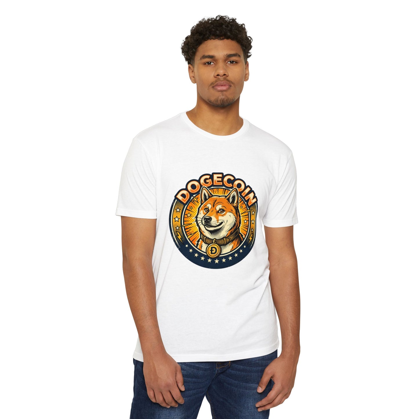 Dogecoin Coin Logo T‑Shirt — Retro Shiba Inu Crypto Tee
