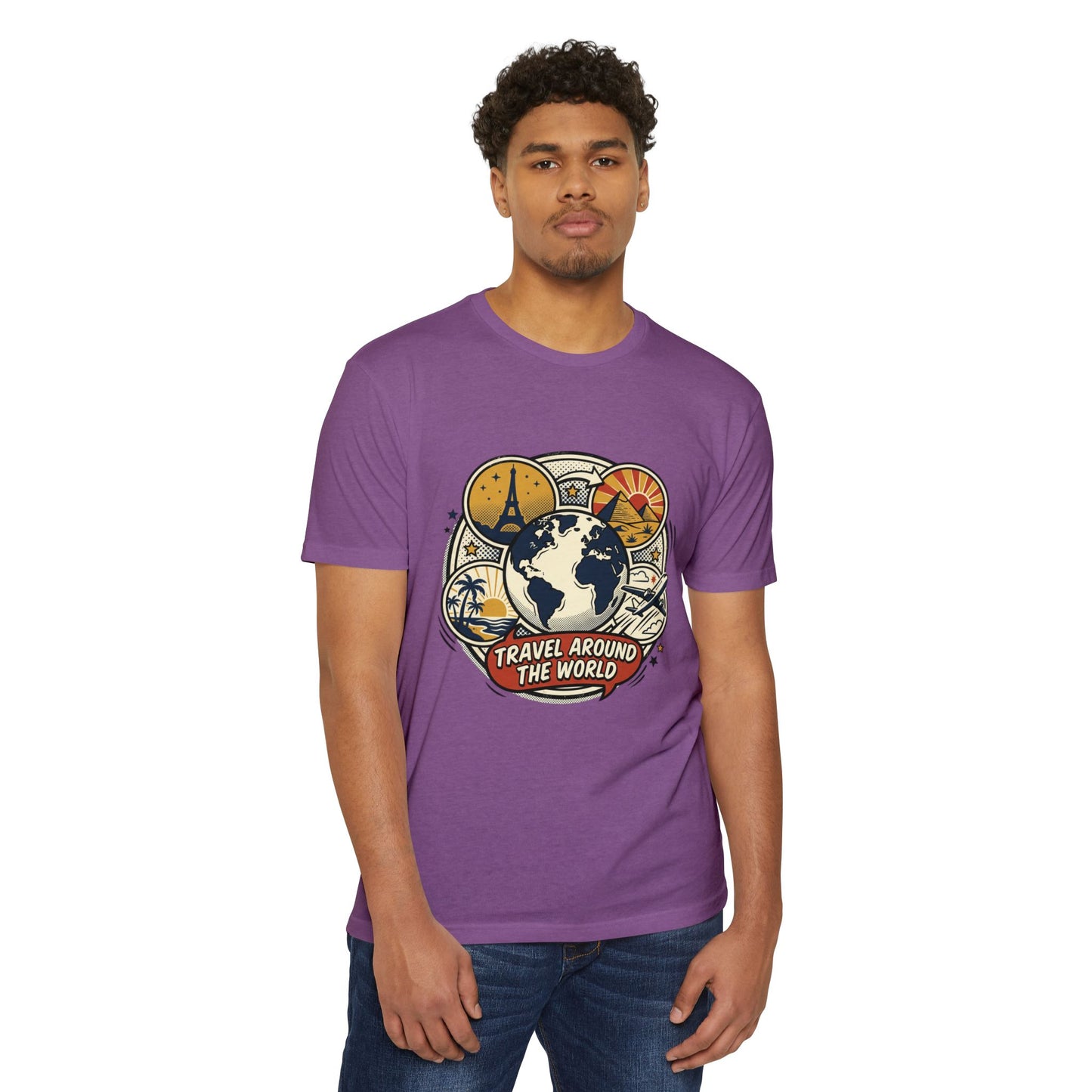 Vintage 'Travel Around The World' Globe Adventure T-Shirt