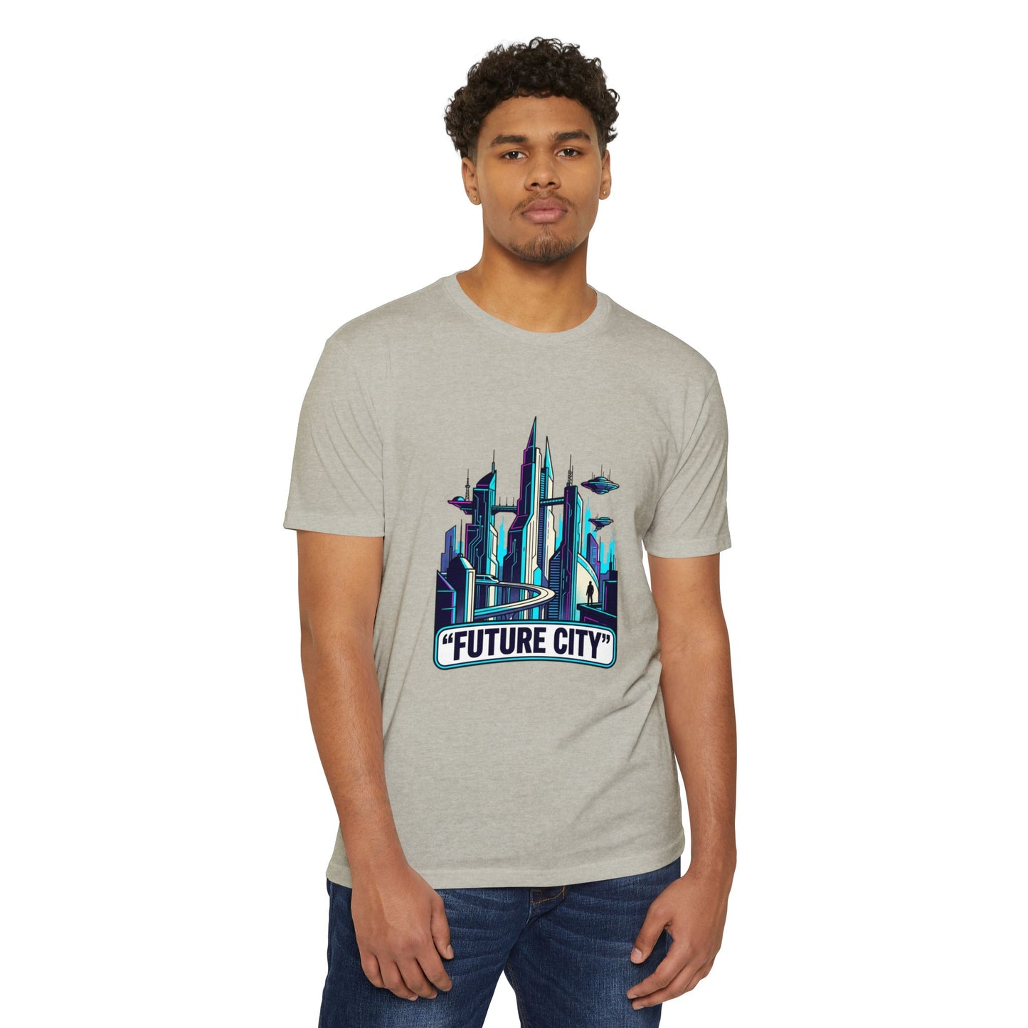 Future City Retro Futuristic Skyline T-Shirt