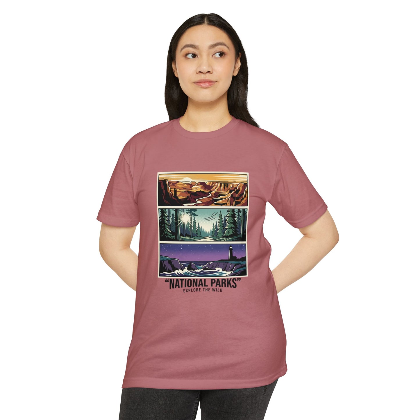 National Parks Scenic Panels T-Shirt — Explore the Wild Graphic Tee