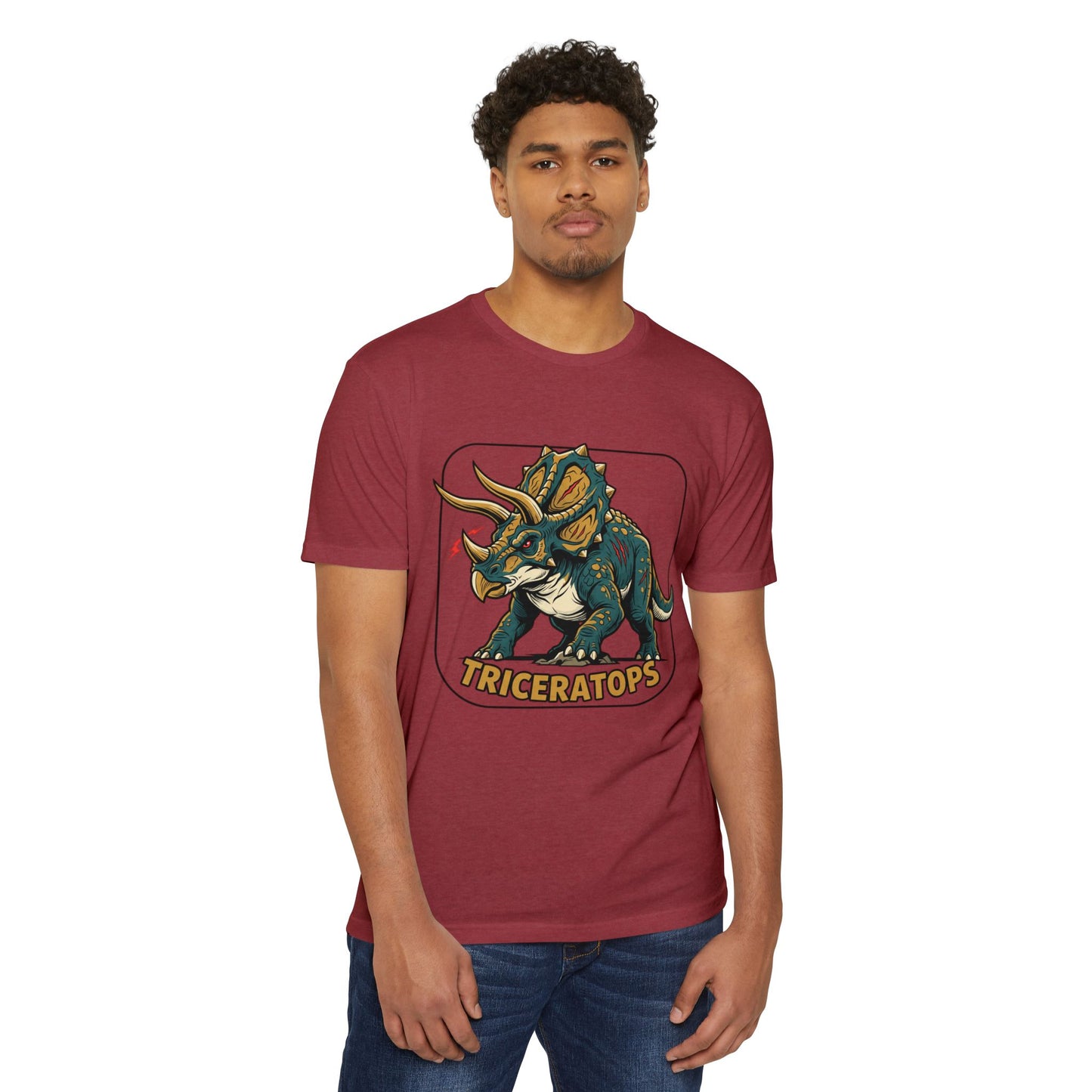 Triceratops Graphic T-Shirt — Retro Dinosaur Tee for Kids & Adults