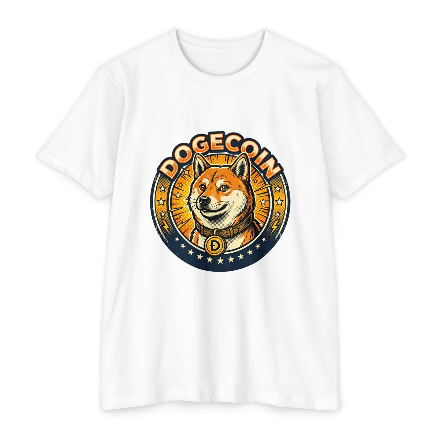 Dogecoin Coin Logo T‑Shirt — Retro Shiba Inu Crypto Tee