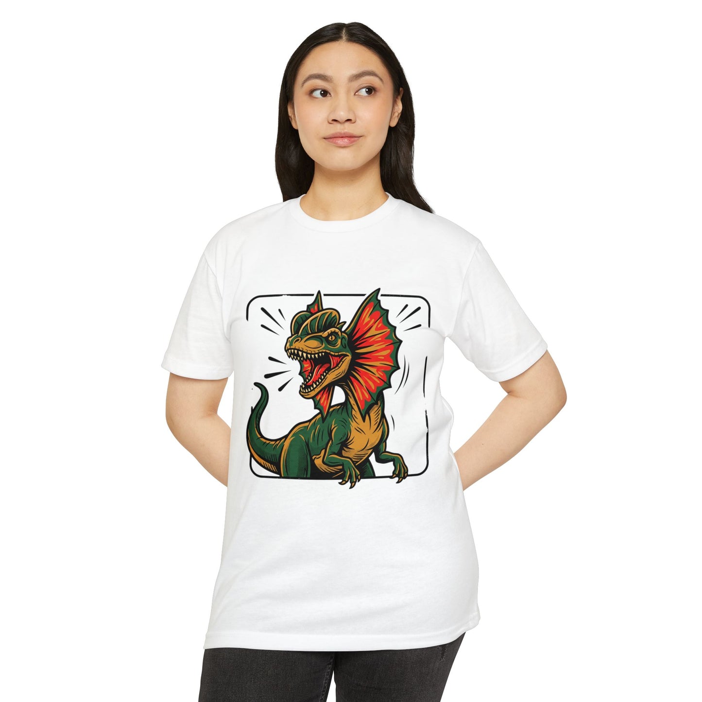 Frilled Lizard Dino Tee — Colorful Frill Graphic T-Shirt
