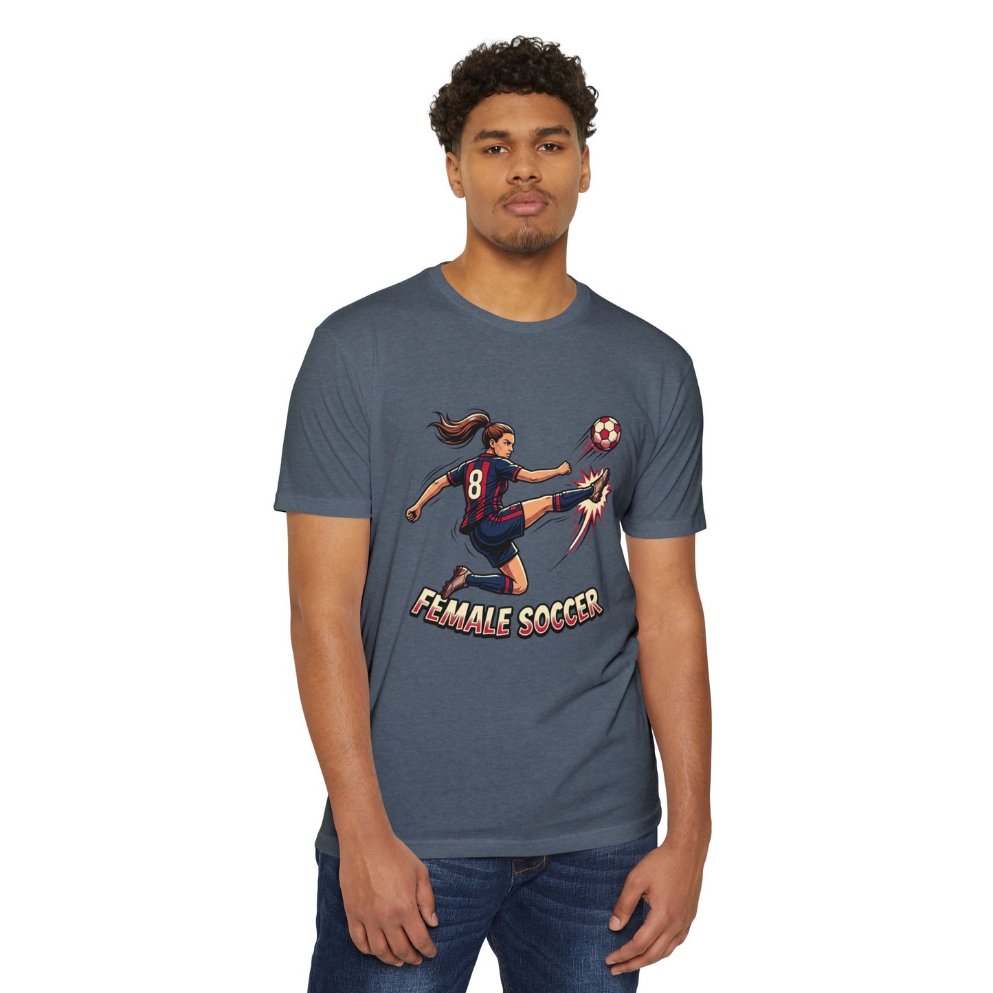 Female Soccer Player Graphic T-Shirt – Women’s Soccer Tee