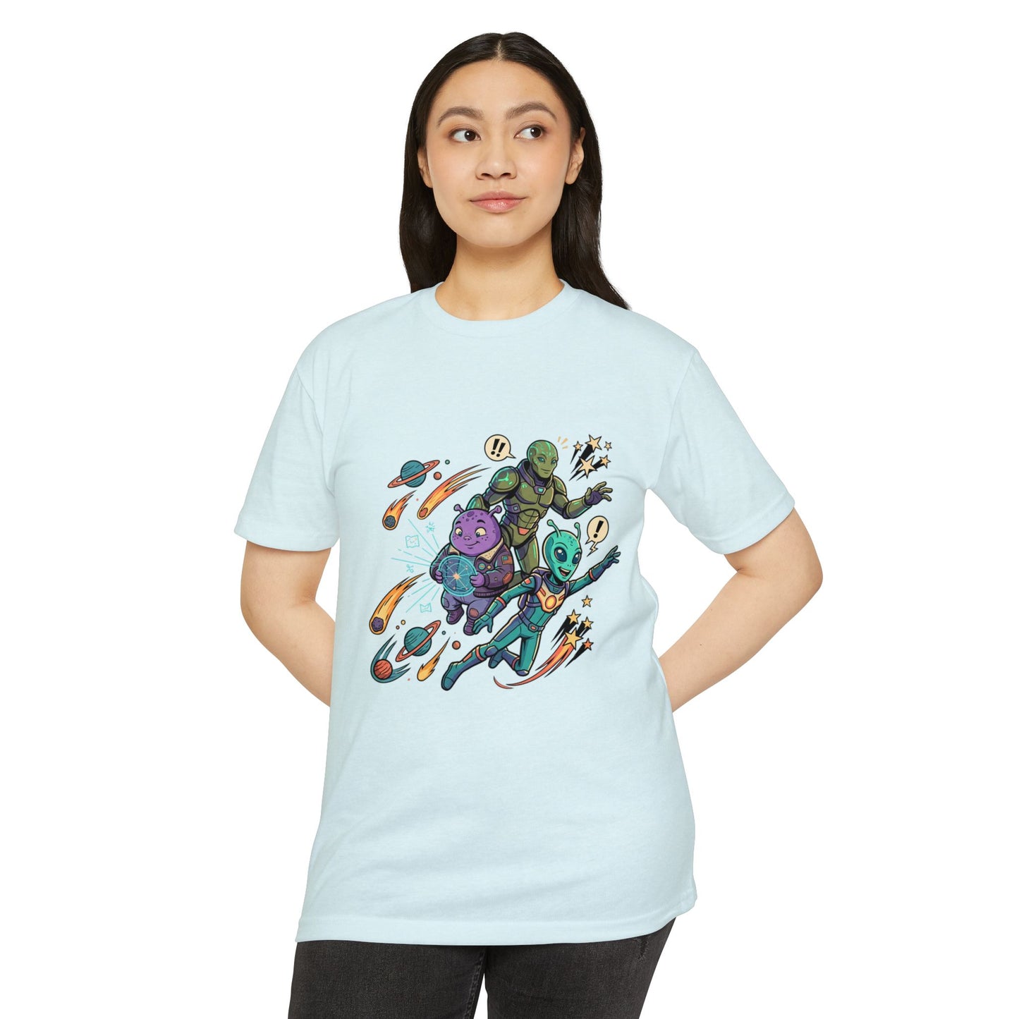 Alien Skate Crew T-Shirt — Retro Space Skateboarding Graphic Tee