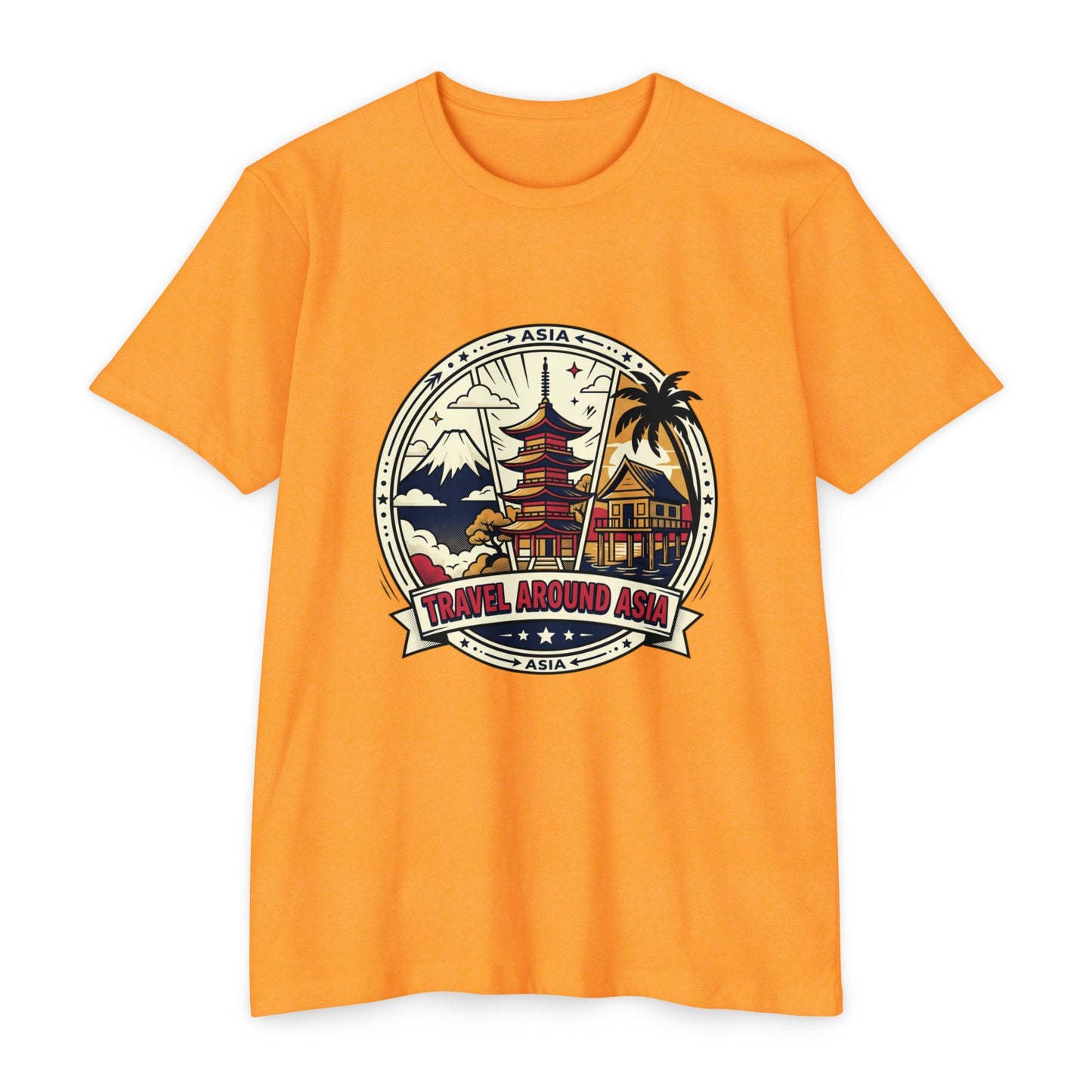 Travel Around Asia Vintage Globe Adventure T-Shirt