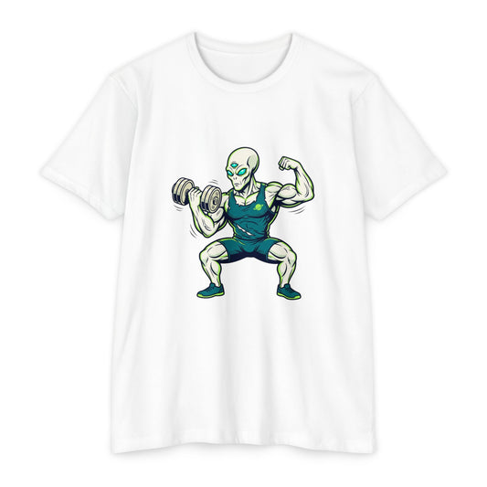 Alien Weightlifter Gym T-Shirt — Fitness Workout Tee