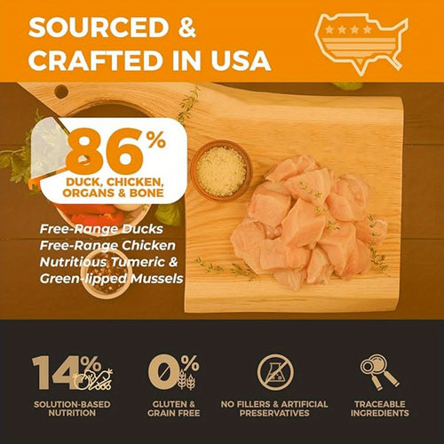 2 packs Freeze Dried Raw Dog Food Salmon and Cod Recipe 16 Ounce, USA Made Grain Free High Protein Dog Food for Complete Meal or Food Topper, Freeze Dried Raw Diet for Skin & Coat Vitalize