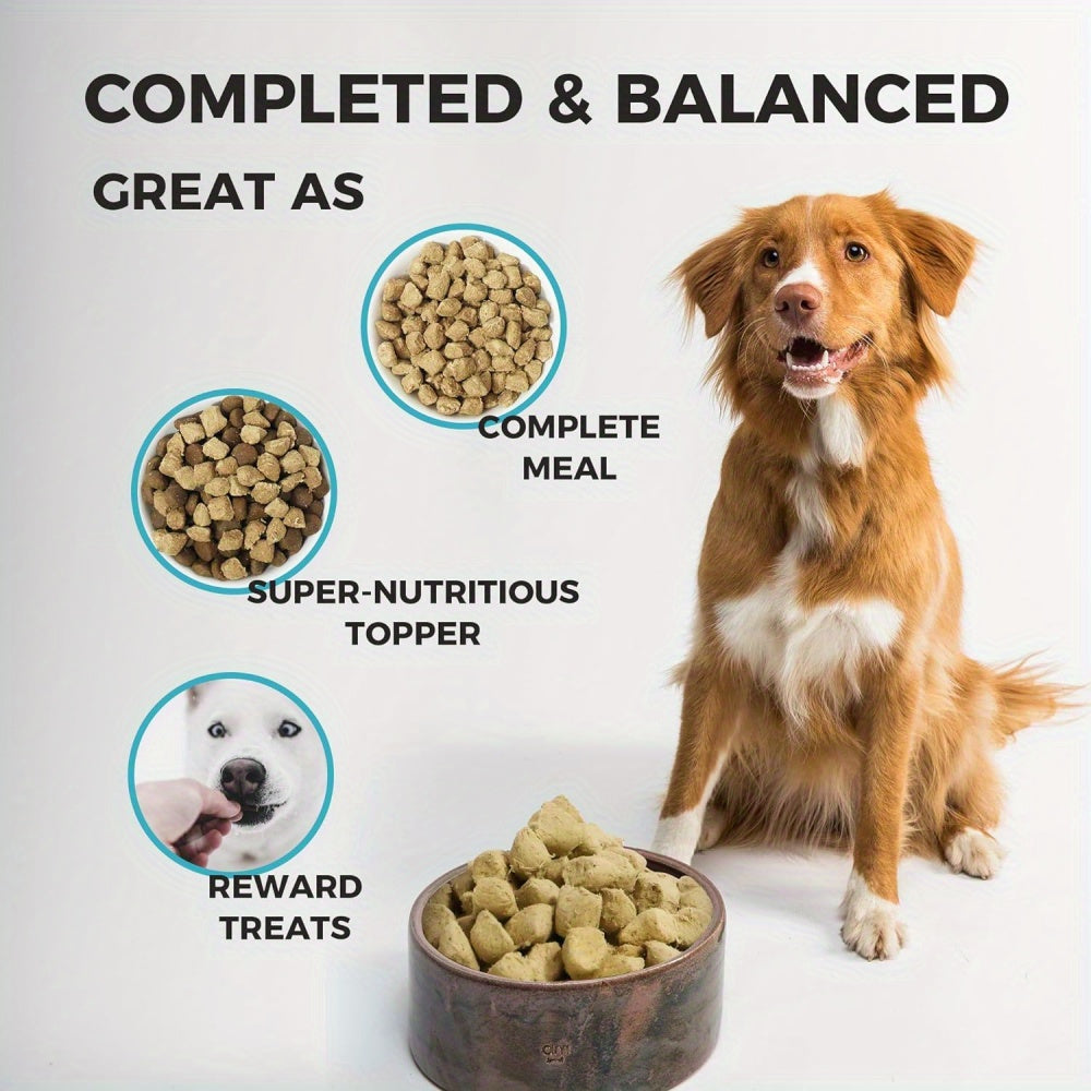 16 Ounce NutriVital Freeze Dried Raw Dog Food - High-Protein, Grain-Free, USA Made Recipe for Complete Meal or Food Topper - Supports Healthy Skin & Coat, Rich in Salmon and Cod, Perfect for Active Dogs