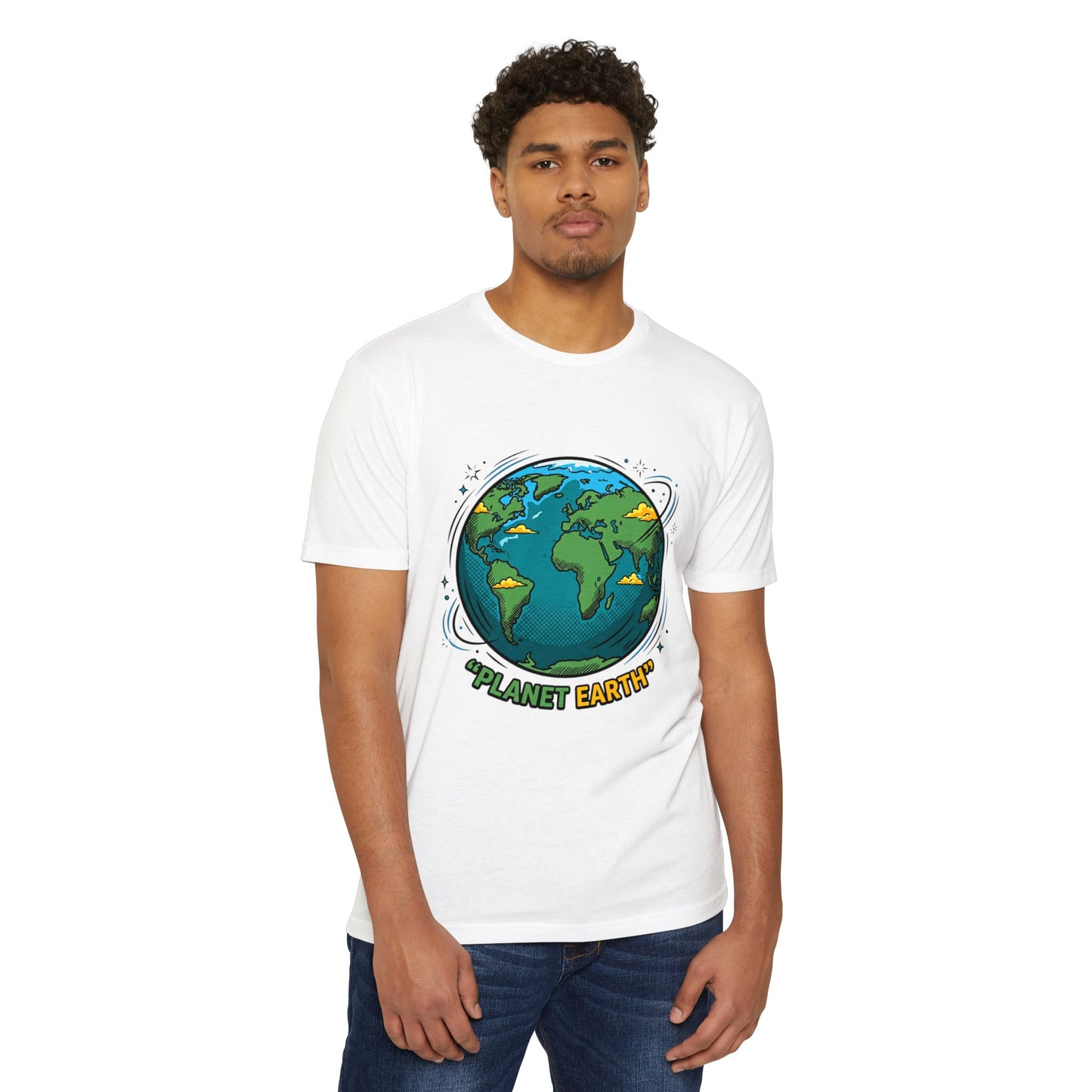 Retro Planet Earth Graphic T-Shirt — Vintage Earth Illustration Tee
