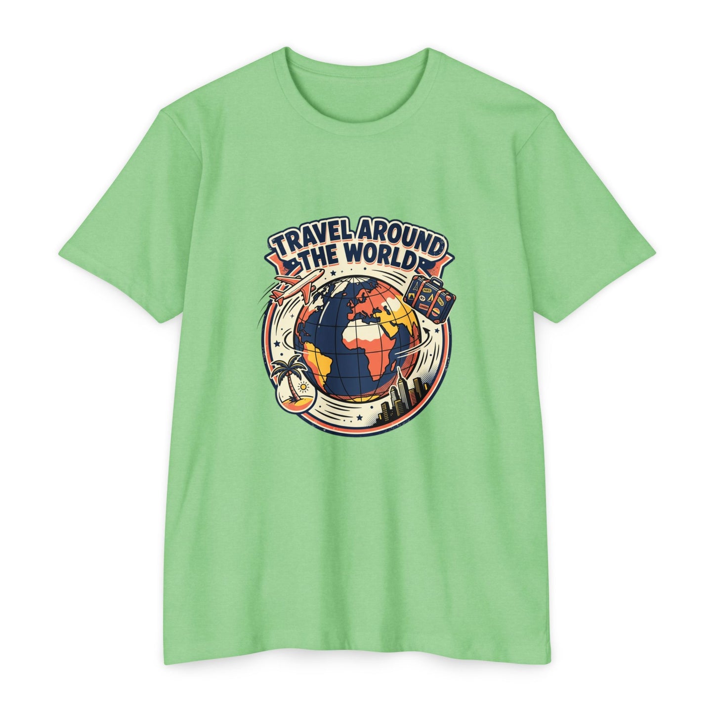 Vintage 'Travel Around the World' Globe Adventure T-Shirt