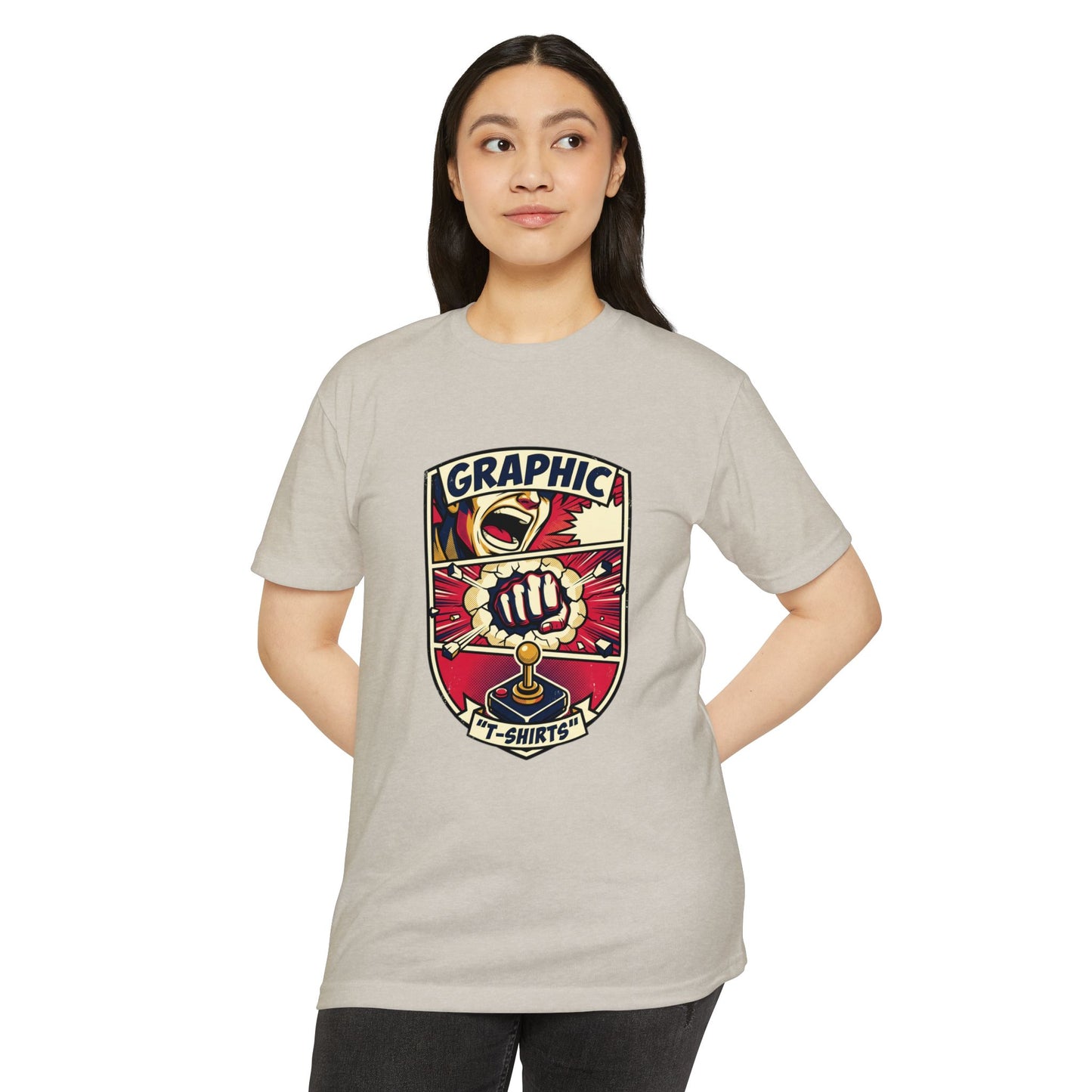 Vintage Gamer Logo T-Shirt — Fist & Joystick Retro Graphic Tee