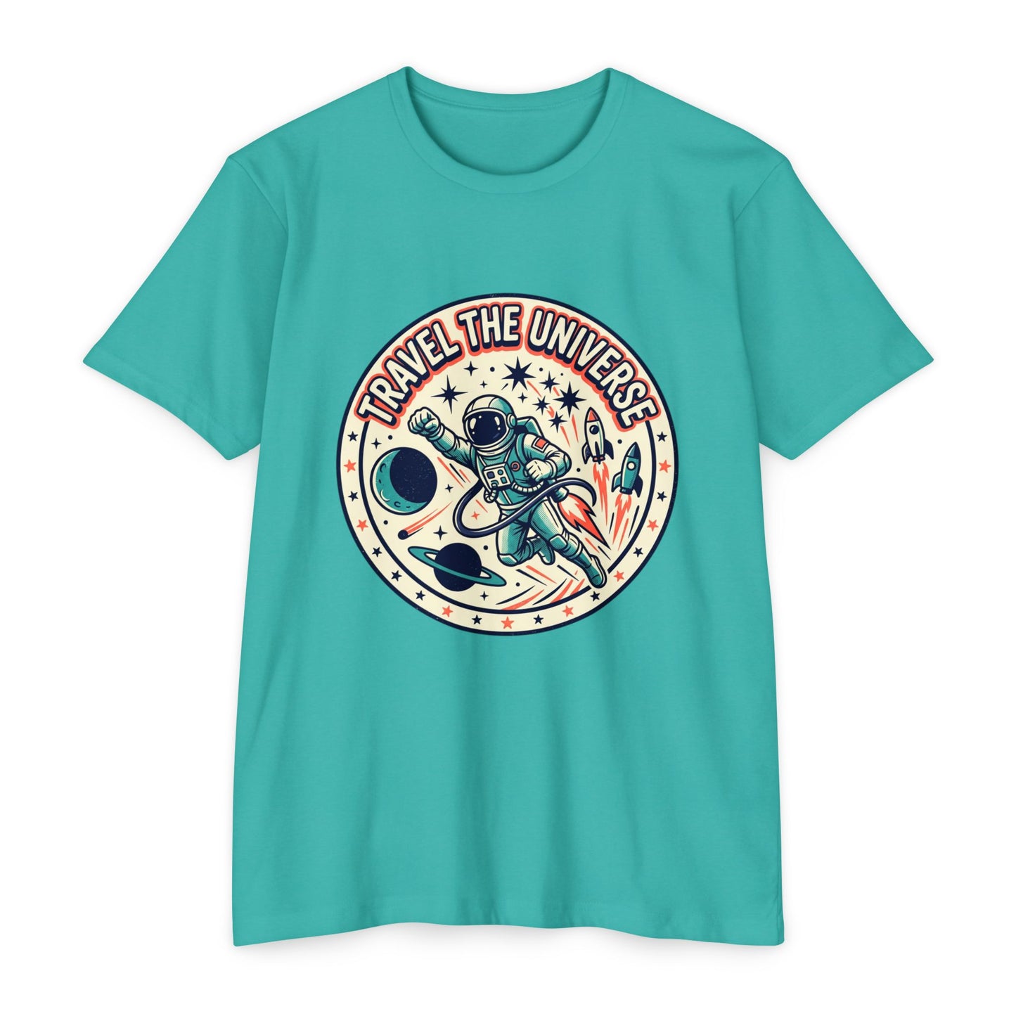 Travel the Universe Astronaut Retro Space T-Shirt