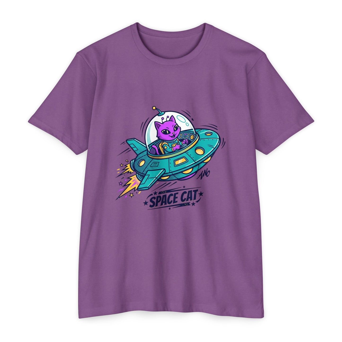 Retro Space Cat T-Shirt — UFO Graphic Tee