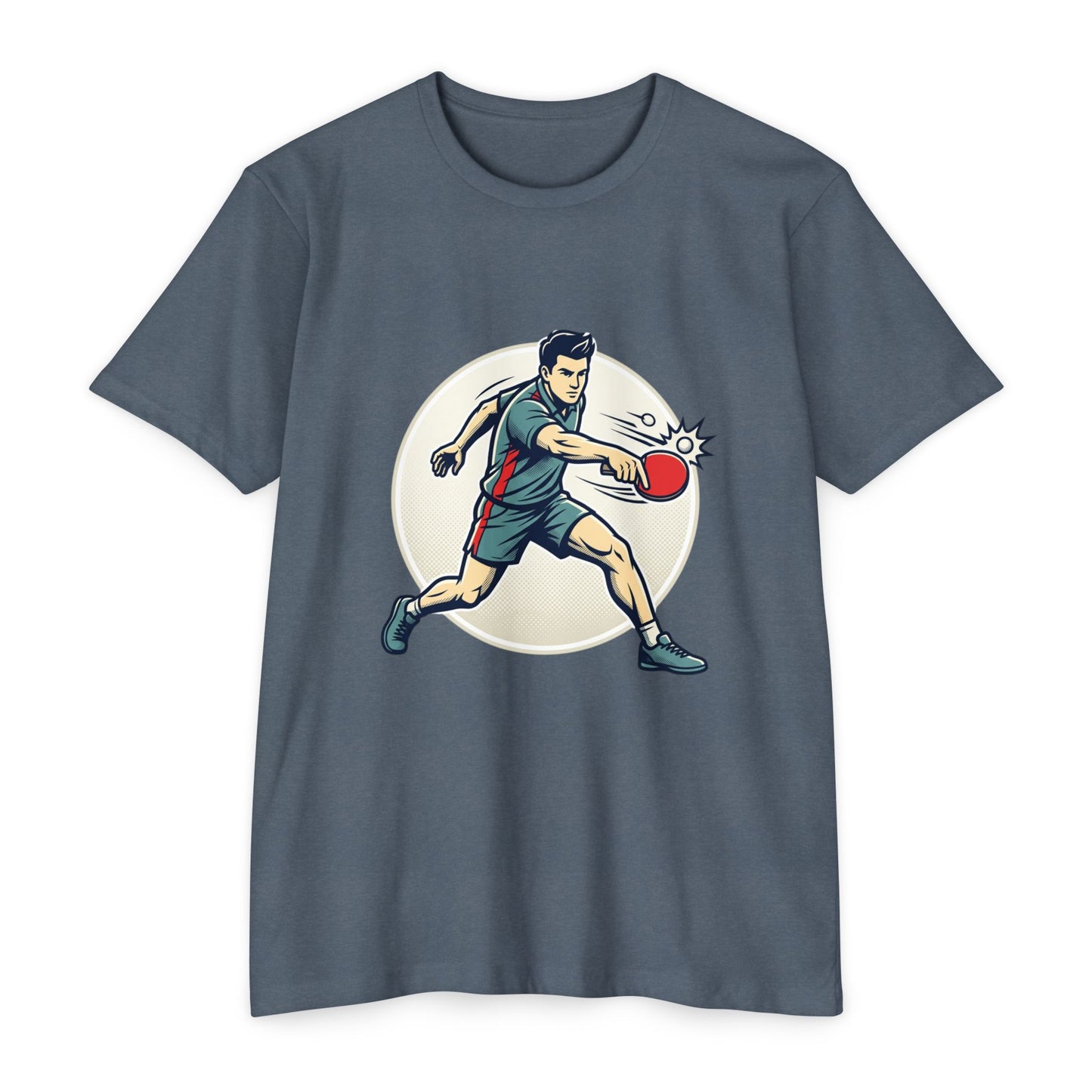 Table Tennis Player Illustration T-Shirt — Ping Pong Athlete Graphic Tee