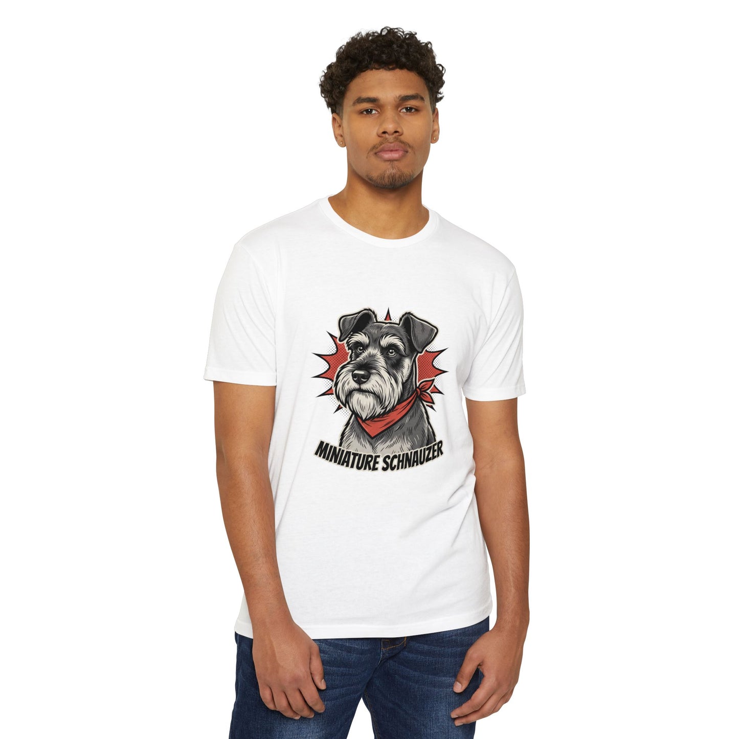Miniature Schnauzer Portrait Retro Bandana T-Shirt