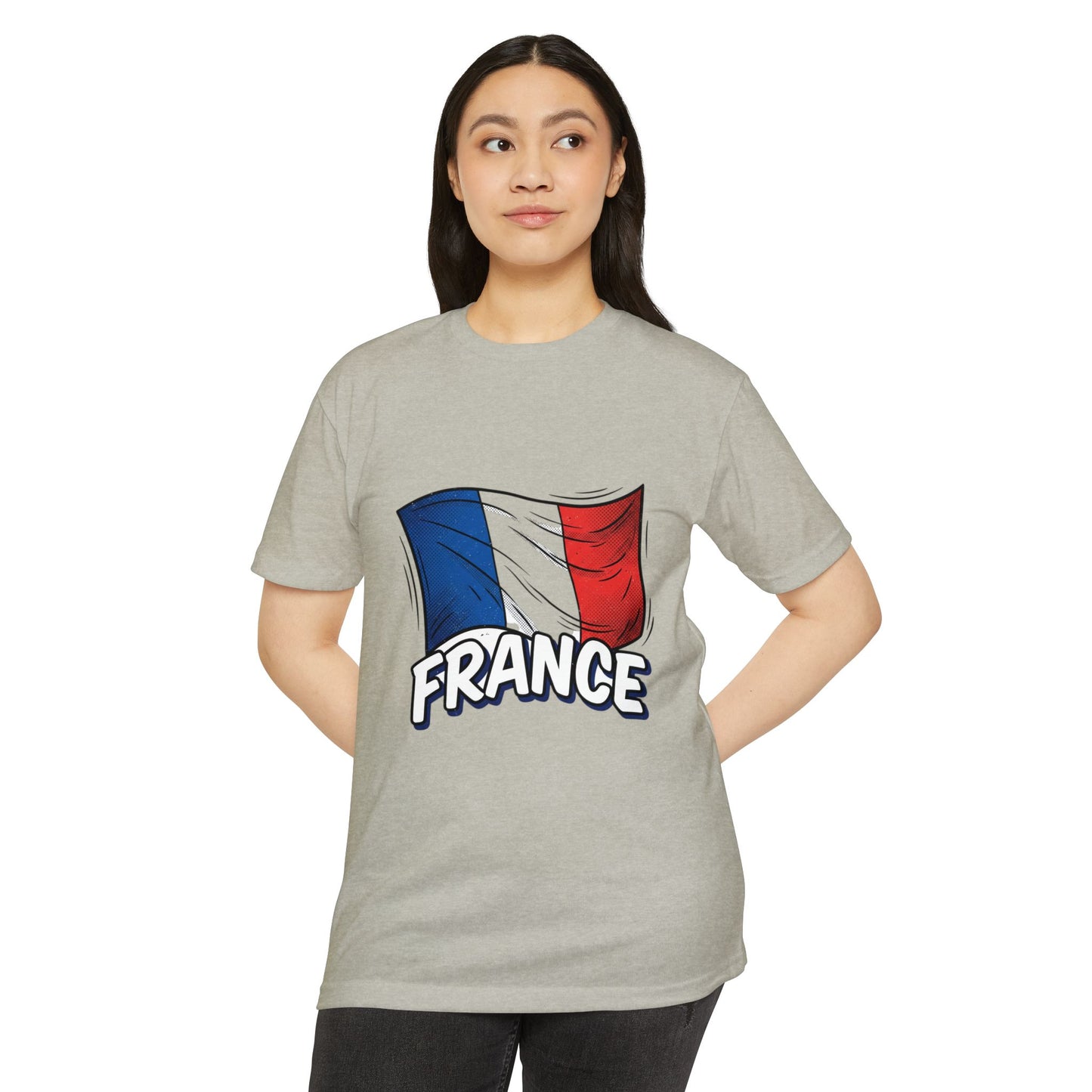 France Flag Retro Waving Tricolor T-Shirt