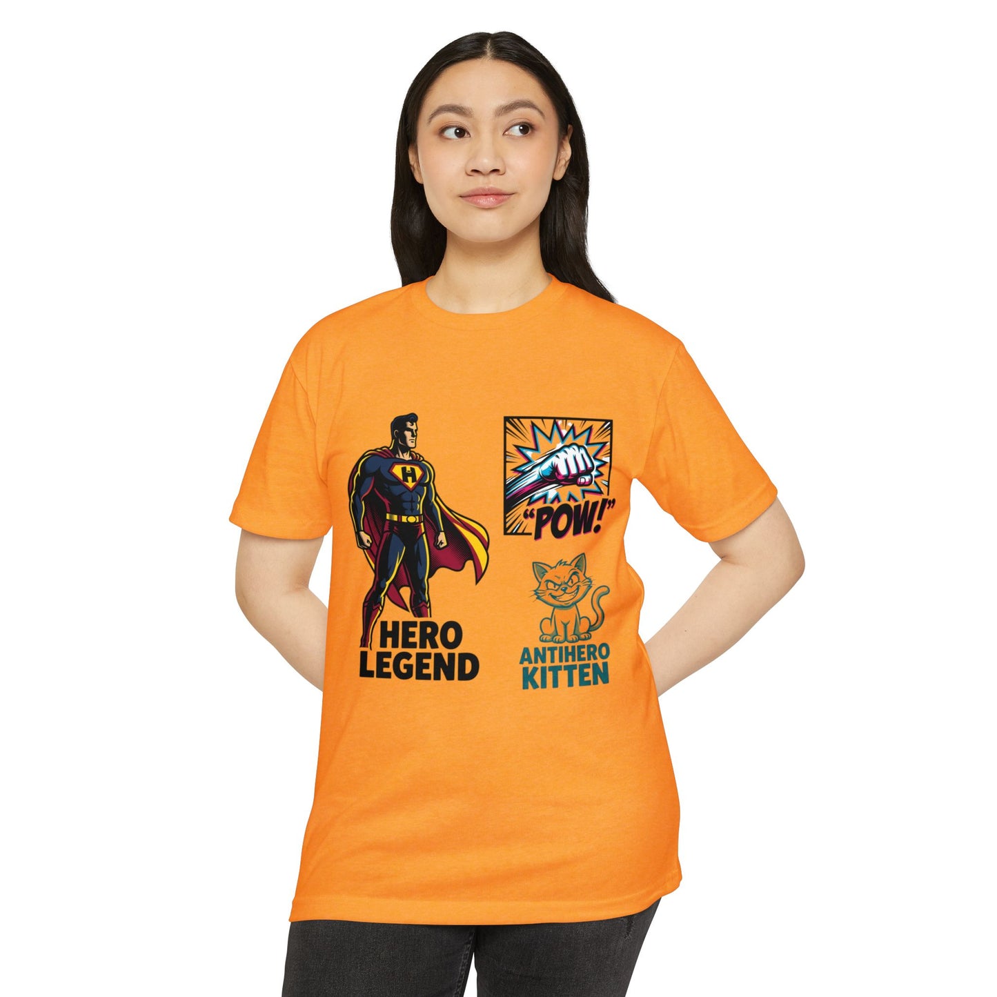 Hero Legend vs Antihero Kitten T-Shirt — Funny Comic Superhero Tee