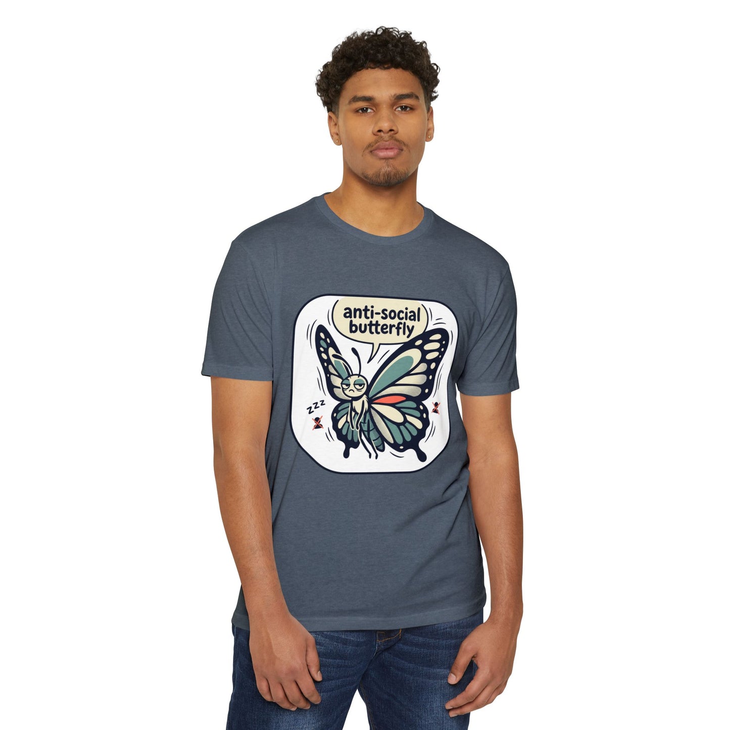 Anti-Social Butterfly T-Shirt — Cute Lazy Butterfly Graphic Tee