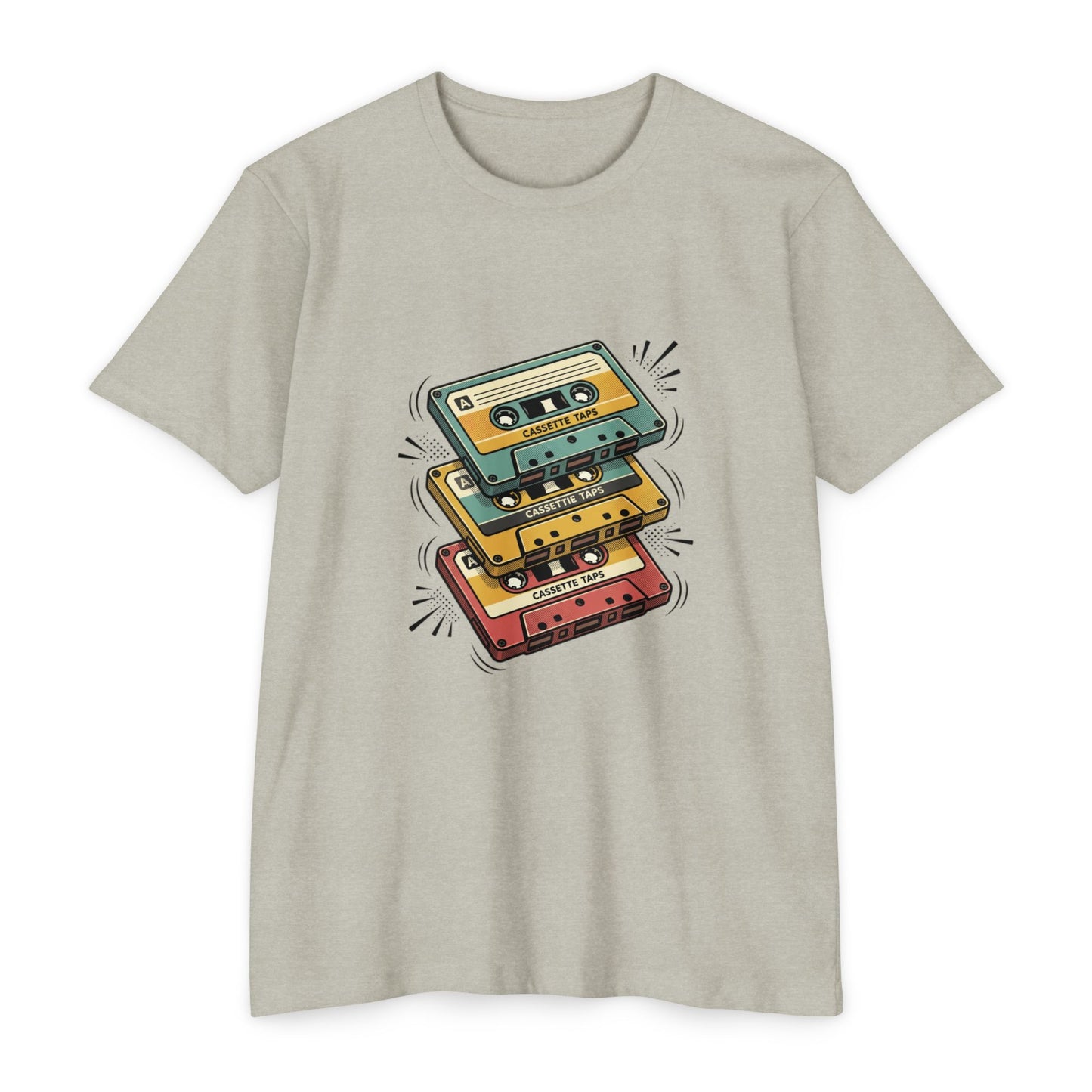 Retro Cassette Stack T-Shirt — Vintage 80s Music Tee