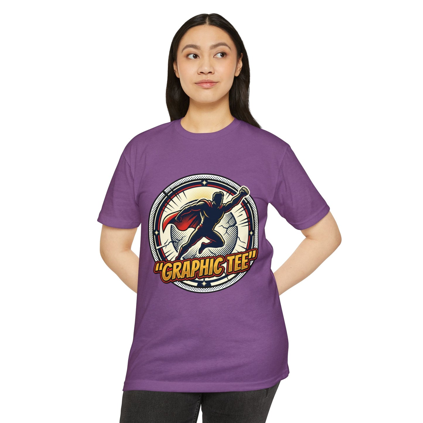 Retro Comic Superhero Cape Graphic Tee