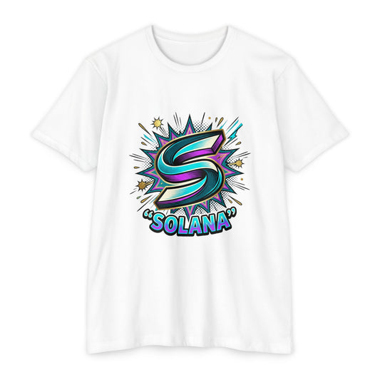 Solana Comic Logo T-Shirt — Retro Gamer Crypto Tee