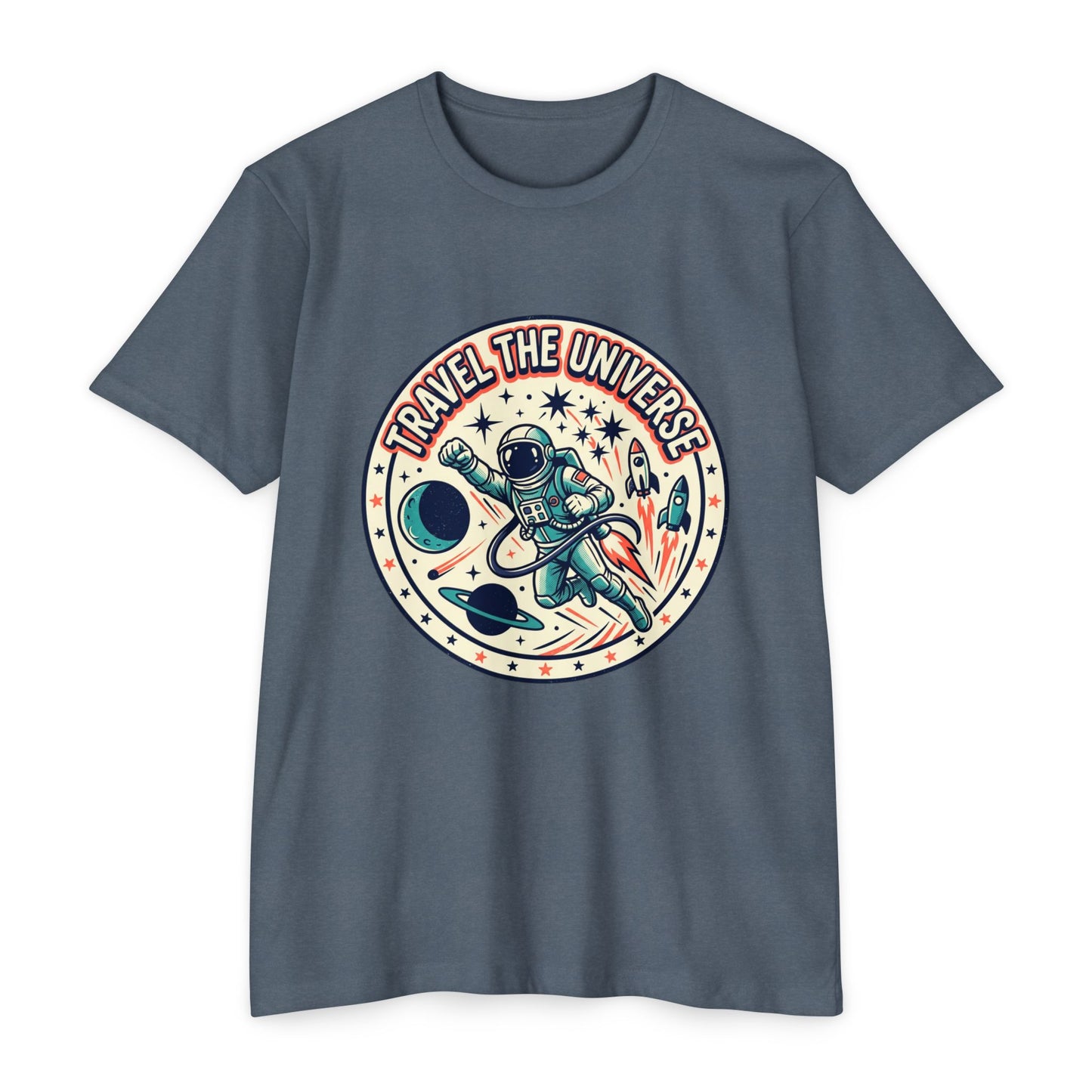 Travel the Universe Astronaut Retro Space T-Shirt