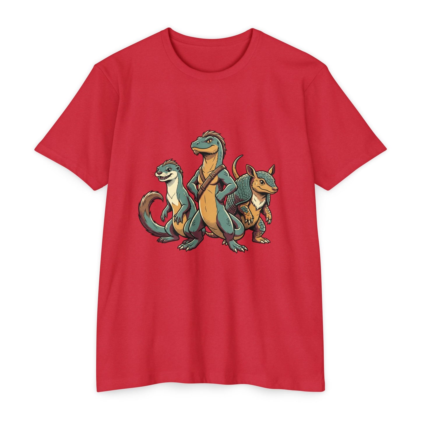 Retro Trio Dino Velociraptor T-Shirt — Cute Cartoon Dino Tee