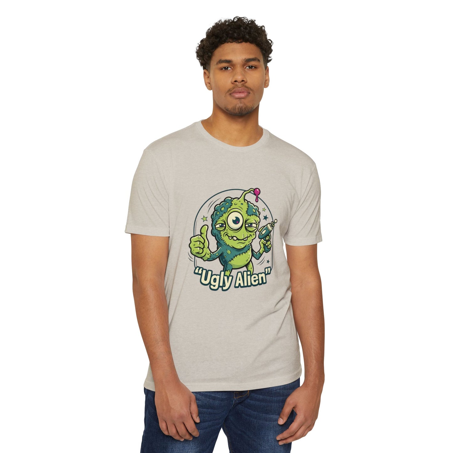Ugly Alien Retro Cartoon Space Creature T-Shirt