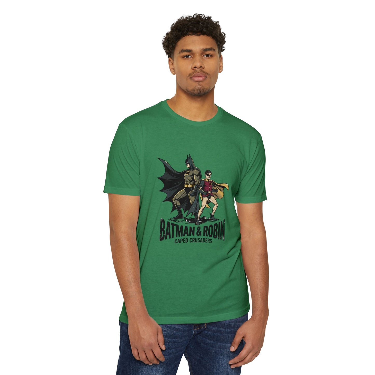 Batman & Robin Caped Crusaders Vintage Superhero T-Shirt