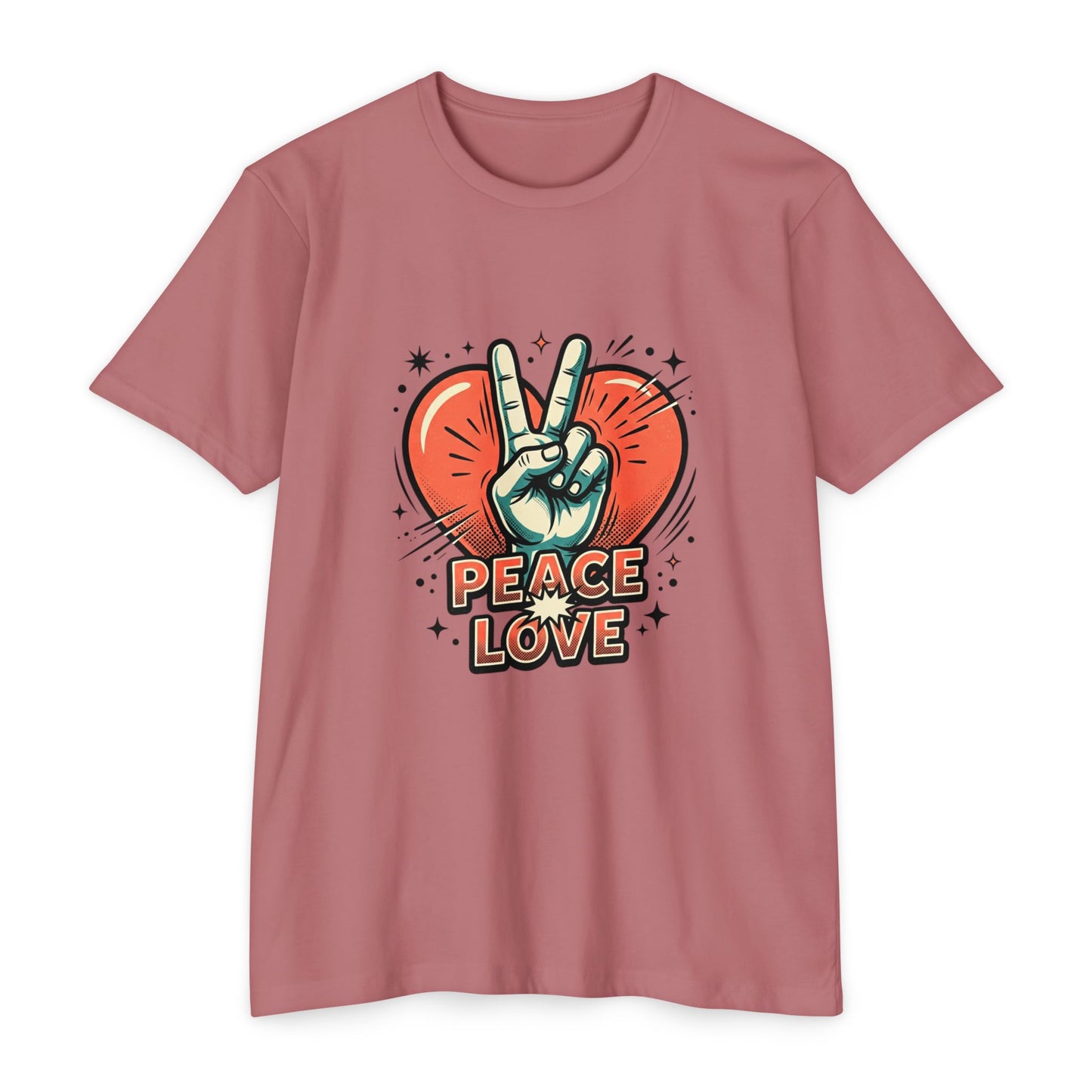 Peace Love Graphic T-Shirt — Retro Vibe Peace Sign Tee