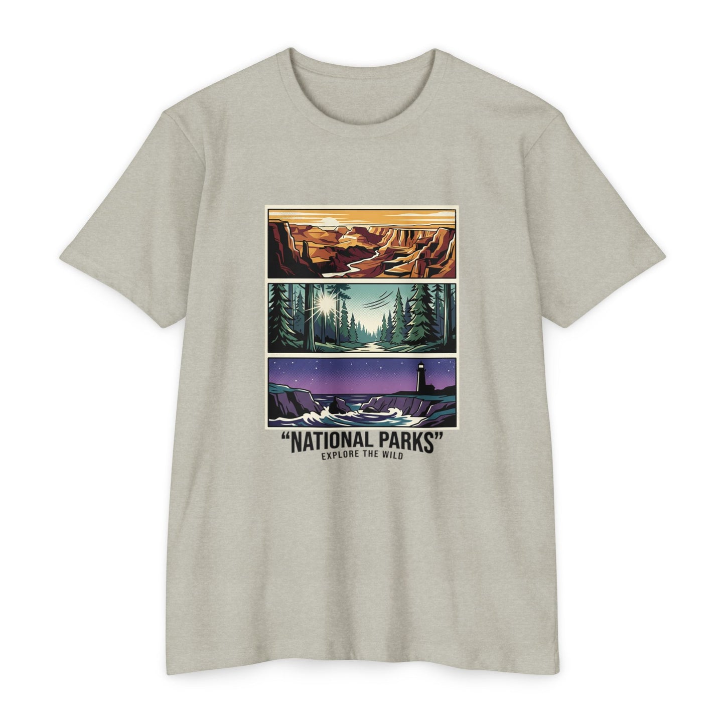 National Parks Scenic Panels T-Shirt — Explore the Wild Graphic Tee