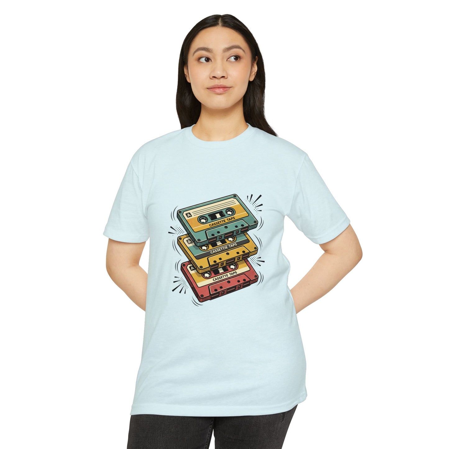 Retro Cassette Stack T-Shirt — Vintage 80s Music Tee